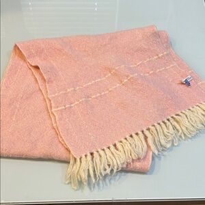 Vintage wool pink and cream scarf throw blanket Berea College